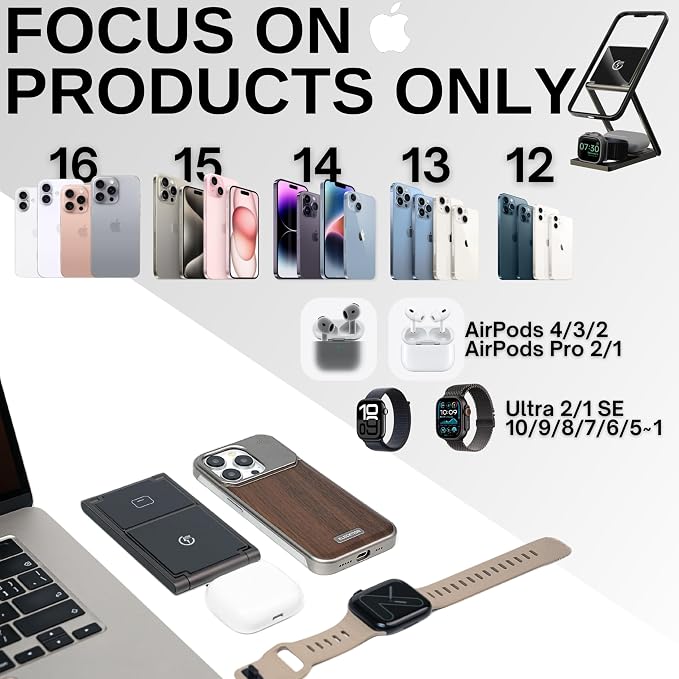 3 in 1 Wireless Charging Station, iPhone 16 15 14 15W Fast Charging Station - Image 6