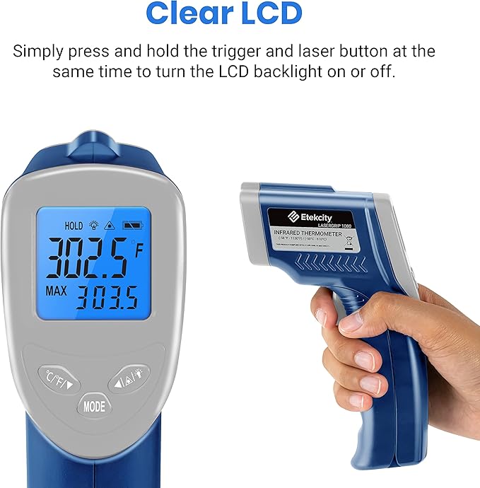 Etekcity Infrared Thermometer 1080, Heat Temperature Temp Gun - Image 9