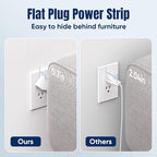 6 FT Flat Plug Surge Protector Power Strip, 11 Multiple AC Outlets - Image 5