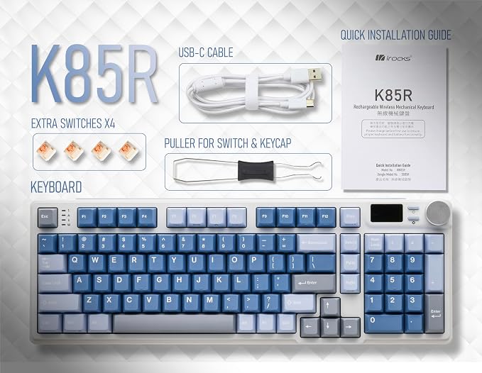 iRocks K85R Wireless RGB Backlit Mechanical Gaming Keyboard - Image 8