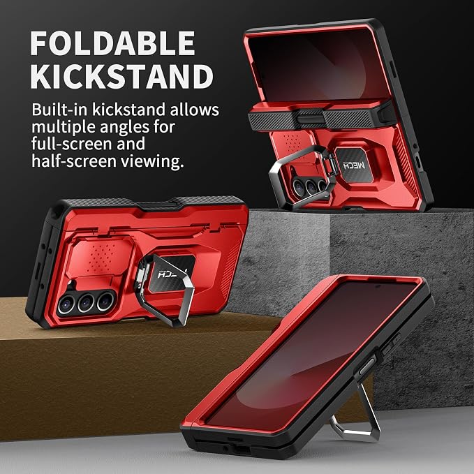TONGATE for Z Fold 6 Case with Ring Stand, Built-in S Pen Holder & Glass Screen - Image 4