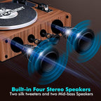 Record Player with Speakers, Turntables - Image 4