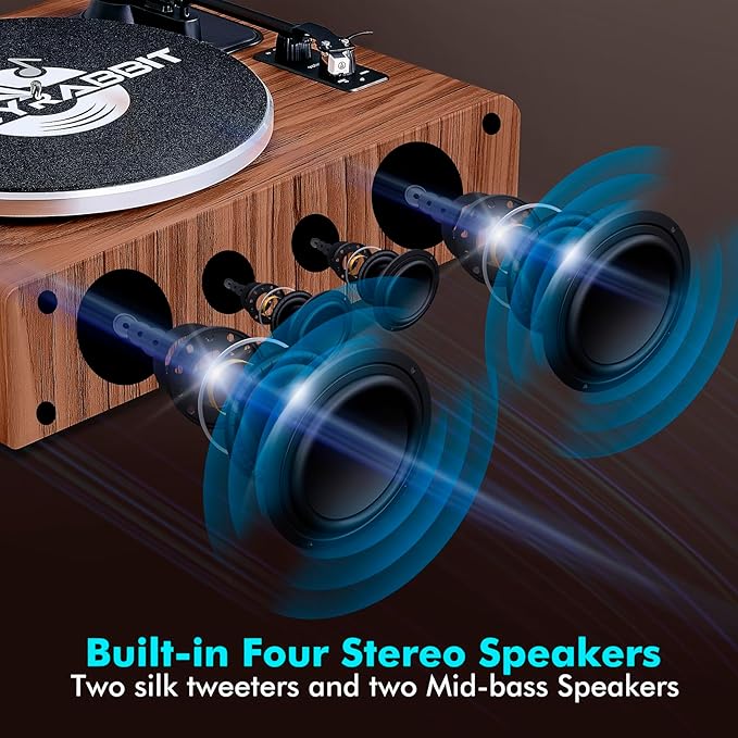 Record Player with Speakers, Turntables - Image 4