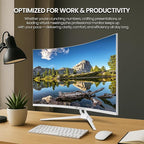 CRUA 32" White Curved Monitor, 4K UHD 1500R VA Screen, 75Hz Computer Monitor - Image 7