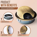 MAHDPRO Metal Desk Grommet 2 Inch Pack of 2-Bronze Zinc Alloy Metallic Desk - Image 4