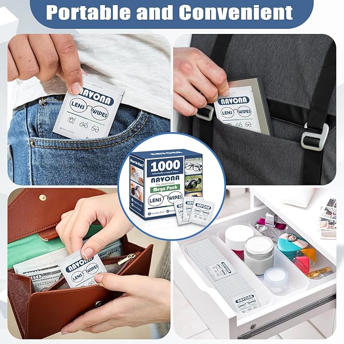 1000 Count Lens Wipes for Eyeglasses – Pre-Moistened, Individually Wrapped - Image 6