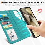 TUCCH Case Wallet for Galaxy S25 Ultra, Detachable RFID Blocking 4 Card Holder - Image 3