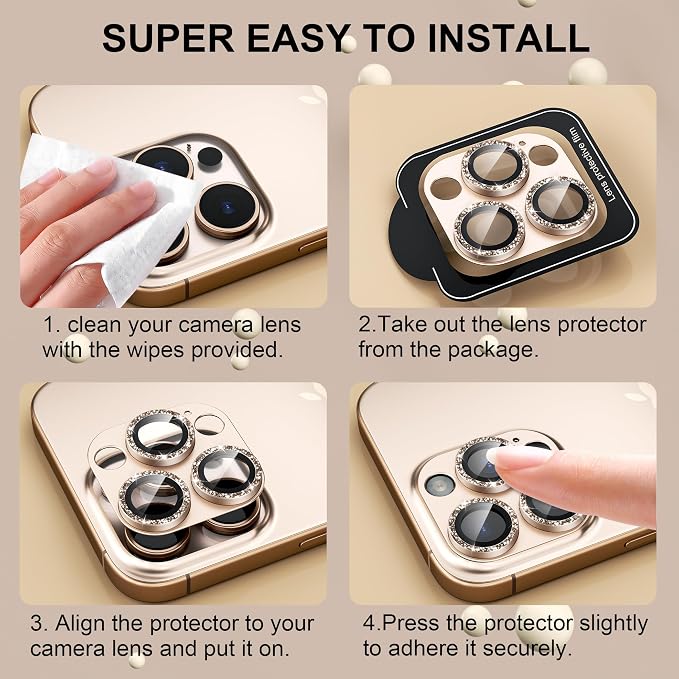 beuxece Compatible for iPhone 16 Pro/iPhone 16 Pro Max Camera Lens Protector - Image 7