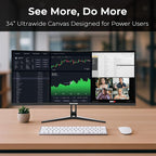 Deco Gear 34” Curved Ultrawide Business Monitor | 3440x1440, 99% sRGB | - Image 3
