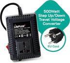 LiteFuze 500 Watt Step Up/Step Down Travel Voltage Converter, 220/110v to - Image 2
