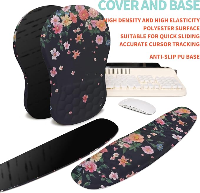 2-in-1 Ergonomic Set, Wave Rise Keyboard Wrist Rest and Massage Bulge Slope - Image 6