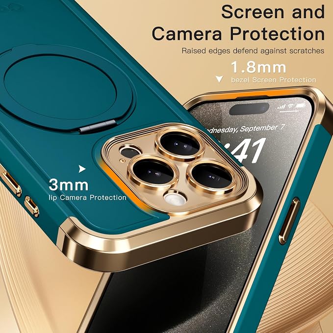 COOLQO for iPhone 14 Pro Case 6.1'' Upgraded 360° Spin Magnetic Stand - Image 6