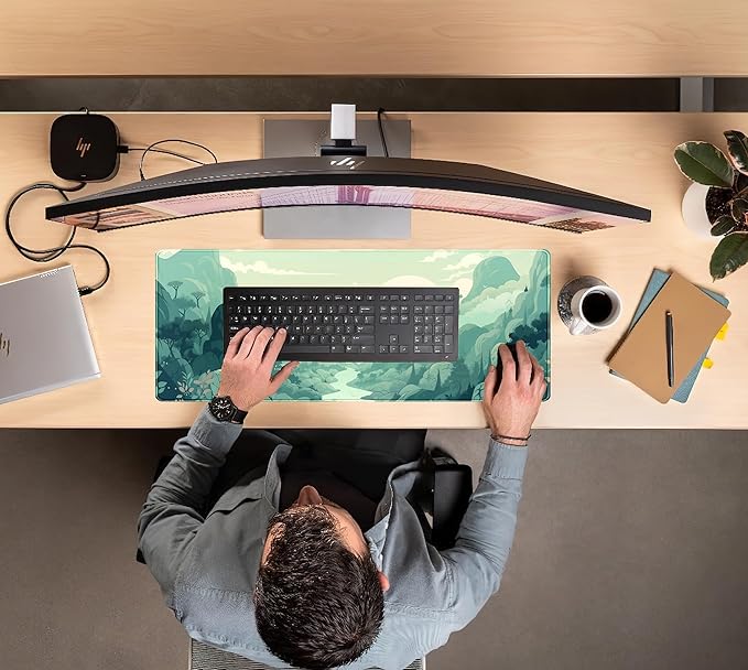 Cute Pastel Mint Green Forest Sage Desk Mat Anime Large Gaming Mouse Pad XL - Image 5