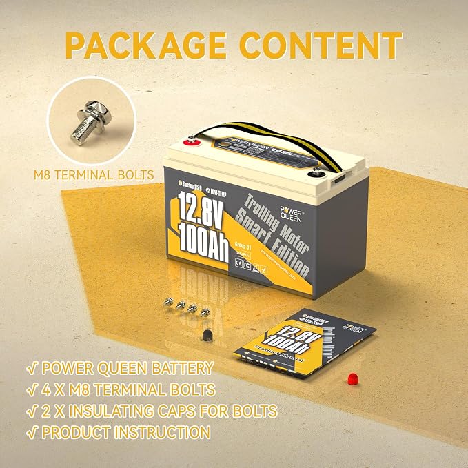Power Queen 12V 100Ah Group 31 Battery Bluetooth 5.0, Deep Cycle LiFePO4 - Image 7