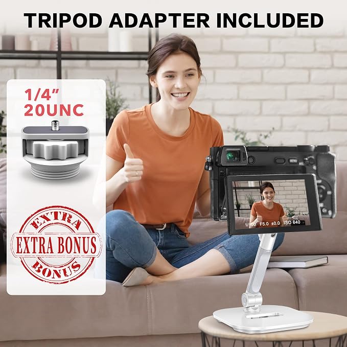 AboveTEK Upgraded Desktop Tablet Stand, 360° Swivel Tablet & Phone Desk Mount - Image 6