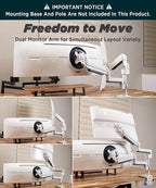 Heavy Duty Extension Arm Dual 49" Vertical Stacked Monitor Mount Height - Image 3