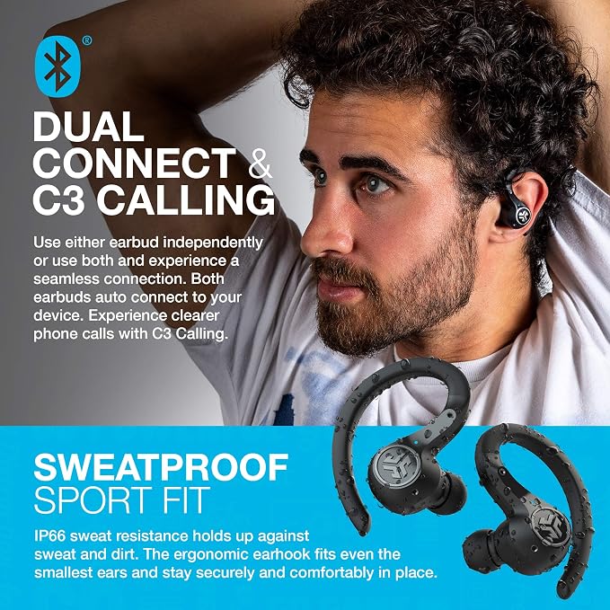 JLab Epic Air Sport ANC True Wireless Bluetooth 5 Earbuds, Headphones - Image 4