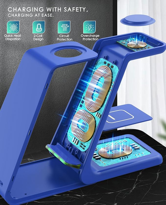 3 in 1 Wireless Charging Station, 2025 Upgraded Fast Desk Charger Station - Image 5