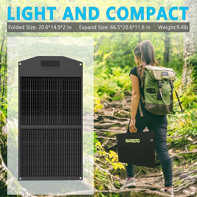 MARBERO 100W Portable Solar Panel 100 Watt Foldable Solar Panel - Image 5