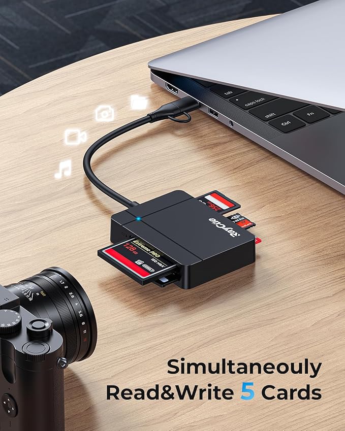 RayCue USB C USB3.0 Multi SD Card Reader, 7 in1 Memory Card Reader - Image 4