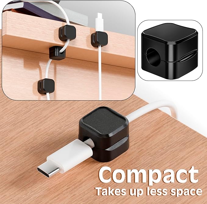 SaiTech IT Pack of 8 Magnetic Cable Clips, Cord Organizer Holder, - Image 9