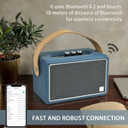 Vintage Bluetooth Speakers, KONEX 40W Leather Portable Wireless Speaker - Image 3