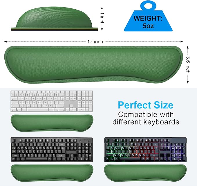 Dapesuom Enlarge Keyboard Wrist Rest, Memory Foam Keyboard Wrist Cushion - Image 6