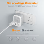 2 Pack US to India Plug Adapter, TESSAN Type D Travel Adapter - Image 5