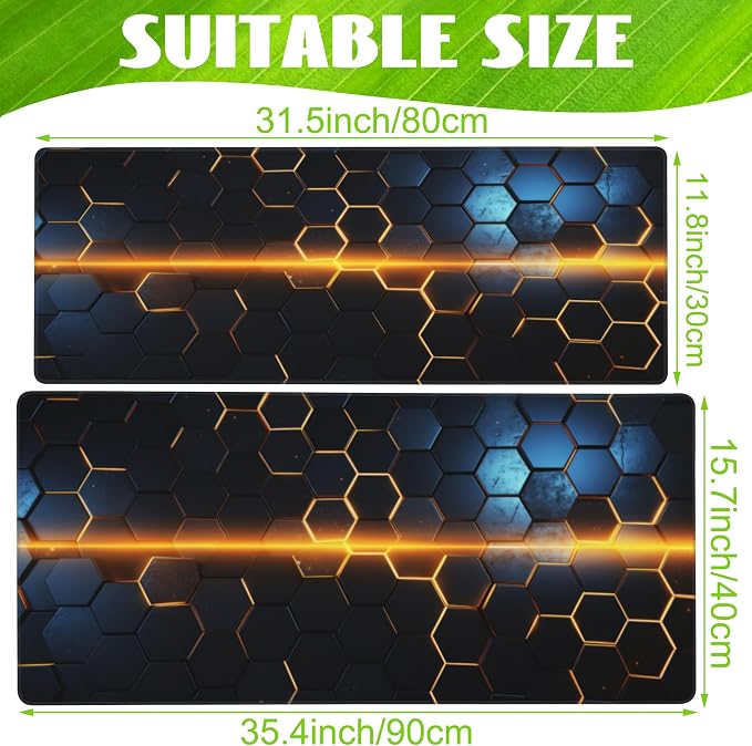 Large Gaming Mouse Pad for Desk, Honeycomb Technology Desk Pad, Extended - Image 2