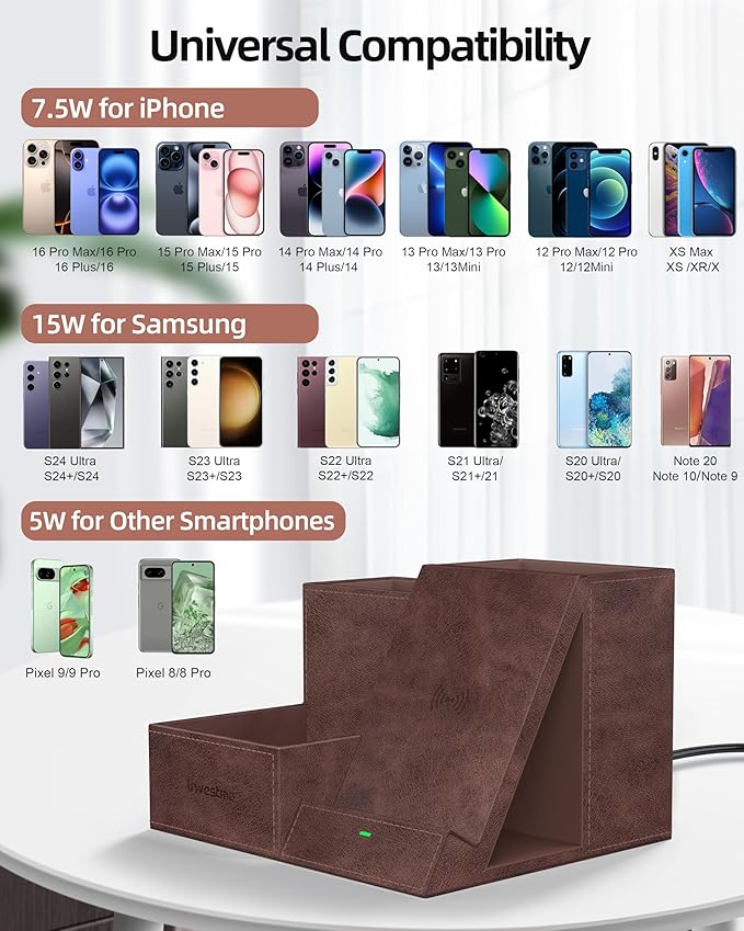 Wireless Charger with Desk Organizer, Pen Pencil Holder, Office Supplies and - Image 3