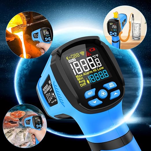 Infrared Thermometer Temperature Gun, -40℉ to 2192℉ Dual Laser High Temp - Image 8