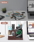 Wireless Charger with Desk Organizer, Pen Pencil Holder, Office Supplies and - Image 5