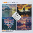 2 Pack New Zealand Power Adapter, TESSAN US to Australia Plug Adapter - Image 2
