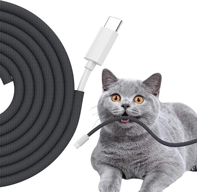 Cord Protectors from Pets No Chew, 1/4 inch 10ft Wire Protector Cord Covers by Wengus
