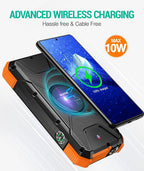 BLAVOR Solar Power Bank, PD18W QC3.0 Fast Charging 10W Wireless Charger - Image 4