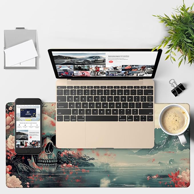 Gaming Desk Pad Large Extra Length Evil-Looking Skull Mouse Pad Keyboard Laptop - Image 4