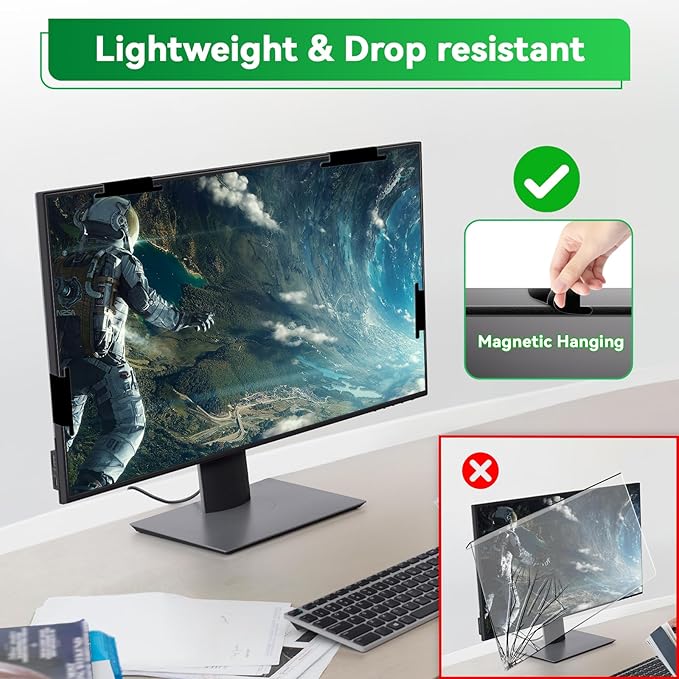 Magnetic 24 Inch Computer Anti Blue Light Screen Protector - Image 5