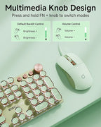 SEUNKWANG Wired Typewriter Keyboard and Mouse Combo, Retro Mechanical Keyboard - Image 5