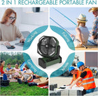 KITWLEMEN Camping Fan with Light - 20000mAh Rechargeable Battery Fan - Image 8