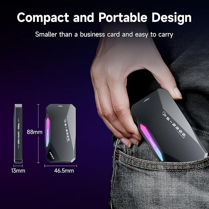 2TB Magnetic Portable SSD, 2050MB/s Type-C USB 3.2 Gen 2x2 External SSD - Image 5