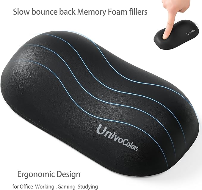 UnivoColors Design-Wave Wrist Rest, Artificial Sheepskin+Memory - Image 3