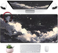 Black Anime Cloud Desk Mat XXL Large Gaming Mouse Pad Computer Laptop Mat by Mechanical+Cattle