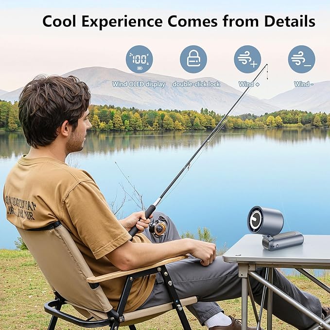 Portable Handheld Mini Fan, Speed Adjustable Turbo Personal Fan, 4000mAh - Image 5