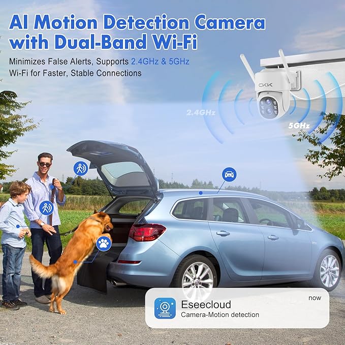 CKK 【Dual Wi-Fi, Dual Lens】 Wireless Security Camera System, AI Motion - Image 4