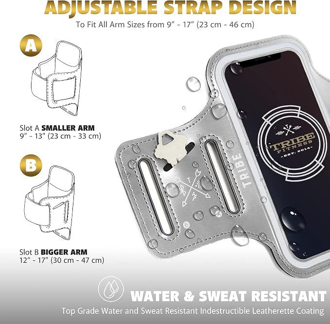 TRIBE Water Resistant Cell Phone Armband Case Running Holder - Image 4