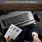 Under Desk Keyboard Tray, 17.75" Track, One Knob Control, Undermount Sliding - Image 7