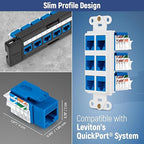 Everest 45° Angled RJ45 Cat6 Keystone Jacks 50-Pack in Blue - Image 7