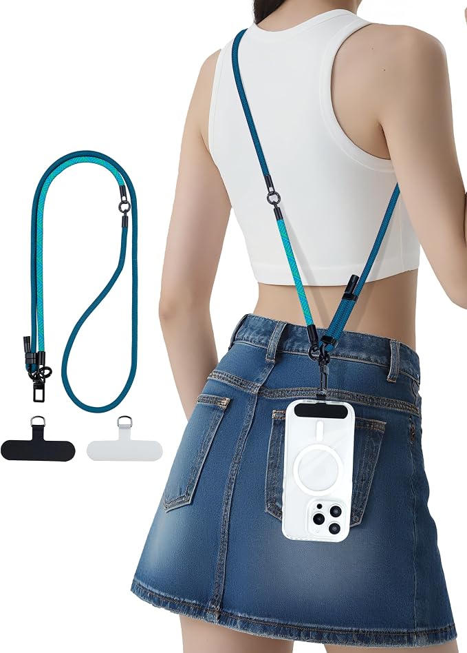 Phone Lanyard Crossbody, 3-in-1 Neck Strap& Wrist Strap, Adjustable Anti-Theft by KuakeCase