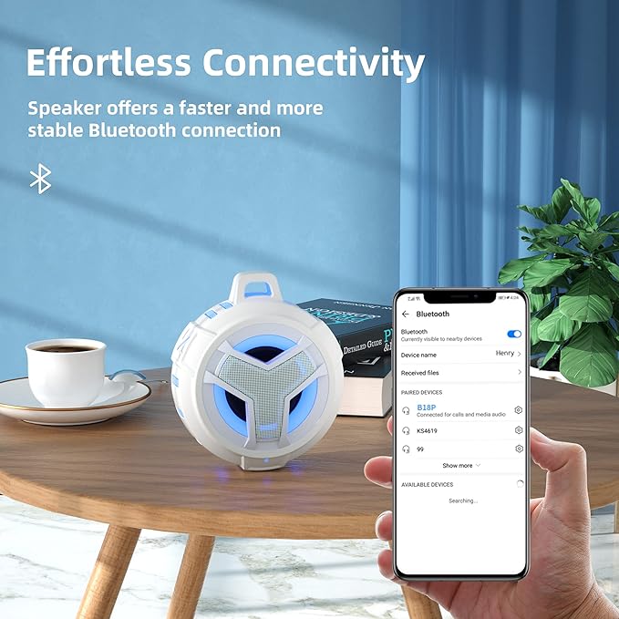 EBODA Bluetooth Shower Speaker, IPX7 Waterproof Portable Wireless Small Speakers - Image 6