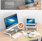 Hemudu Dual Monitor Stand, Computer Monitor Stand, Desktop Organizer, Monitor - Image 4